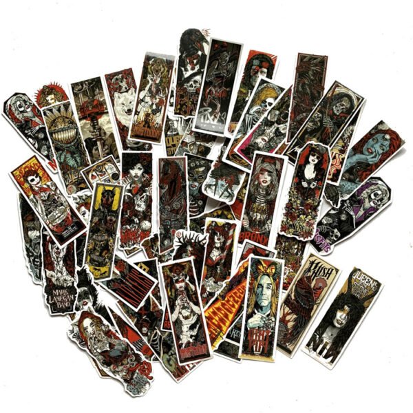 50张/哥特风新款惊悚风贴纸装饰摩托车电动车冰箱滑板个性防水贴