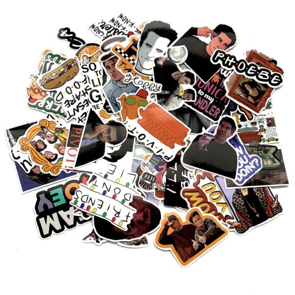 66张/新款老友记个性贴纸装饰汽车摩托车电动车行李箱冰箱防水贴