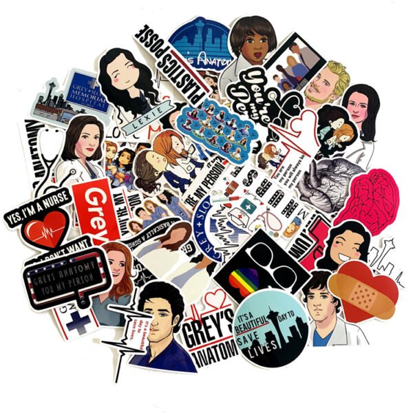 50张/包美剧实习医生格雷速卖通款冰箱电动车个性防水涂鸦贴纸