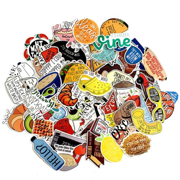 67张/包小清新藤蔓卡通防水贴纸行李箱电动车冰箱吉他PVC汽车贴纸