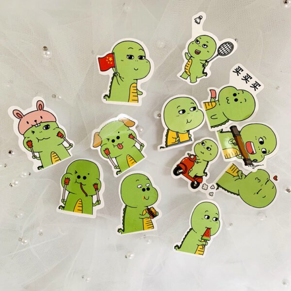 23张/包新款卡通可爱恐龙表情包手账贴水杯笔记本防水涂鸦PVC贴纸