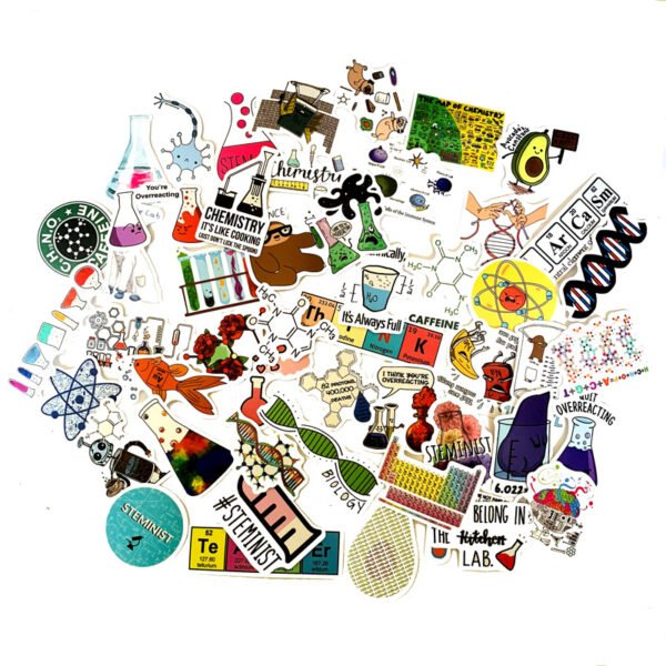 50张新款化学器材实验室个性科学哑膜贴水杯笔记本汽车行李箱贴纸