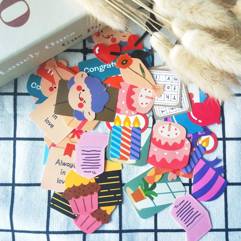 22030926094_974909541. jpg 40张日韩可爱贴纸懵懂的小人物礼物手账手机壳笔记本电脑装饰贴纸 - Image 1