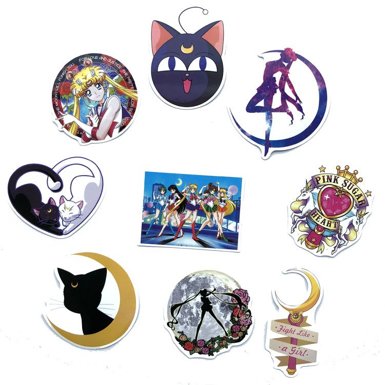 9545286146_974909541.jpg 9张/包美少女战士水冰月贴纸动漫卡通可爱创意贴纸雕刻个性车贴 - 图片 1