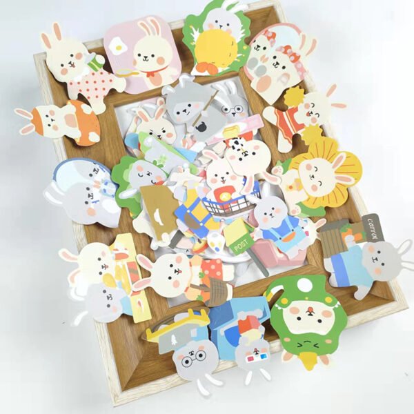 50张新款不重复兔子贴纸跨境创意电脑笔记本衣柜水杯哑膜贴纸批发