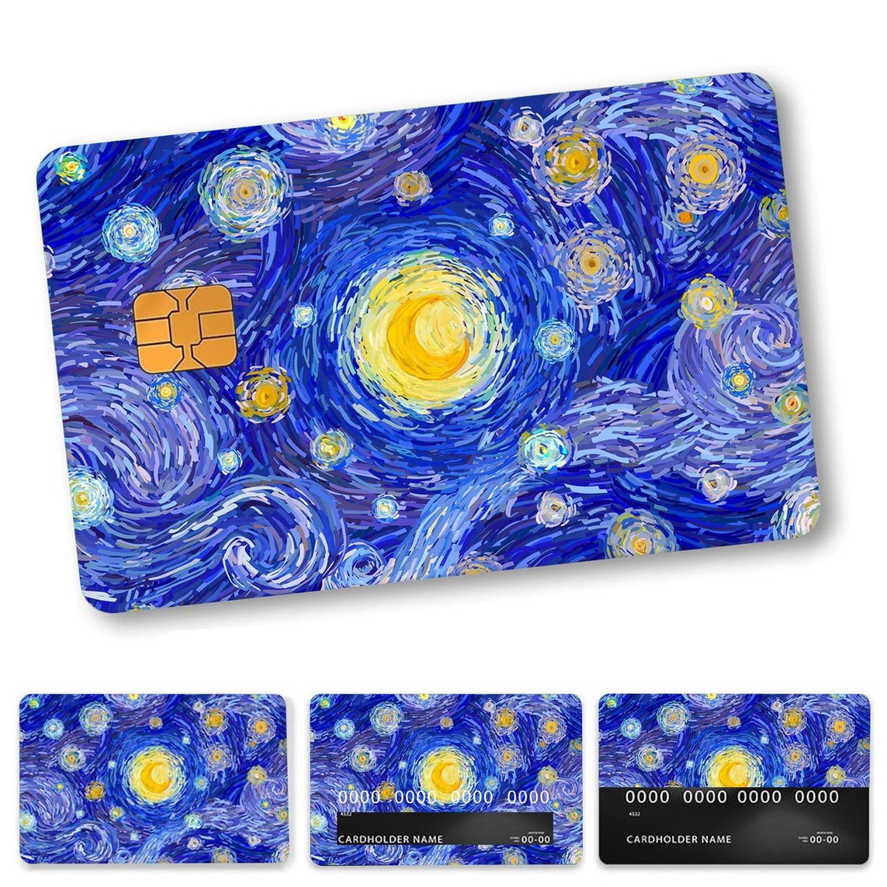 O1CN015x6pgA2JbZt1YZWGI_3995649440-0-cib.jpg 跨境星空画作信用卡个性化防水贴纸2x3.4英寸单张/套装可选 - Image 1