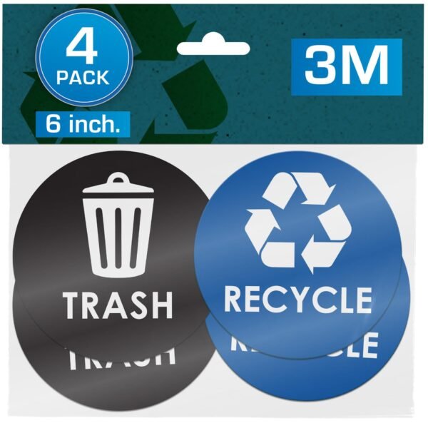 跨境6英寸垃圾分类回收标志贴纸/Recycling & Trash Bin Stickers
