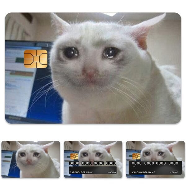 跨境新款sad cat信用卡个性化防水贴纸2x3.4英寸单张/套装可选