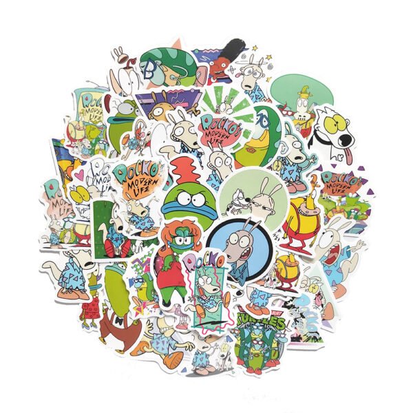 50张不重复洛克动漫涂鸦不干胶贴纸创意贴画电脑笔记本水杯哑膜