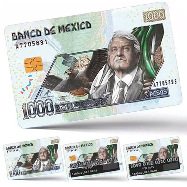 墨西哥比索借记卡/信用卡个性化贴纸防水2x3.4 英寸单张/套装可选