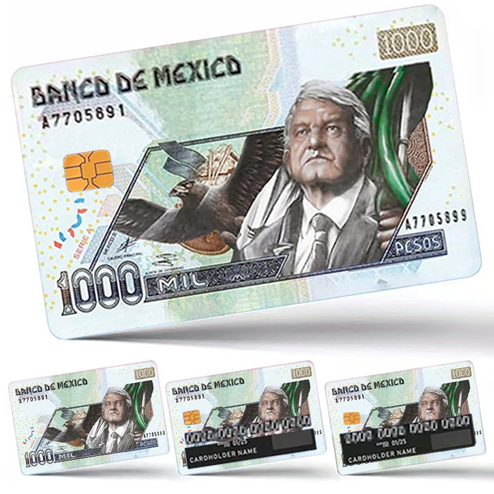 墨西哥比索借记卡/信用卡个性化贴纸防水2×3.4 英寸单张/套装可选– jinmorning.com