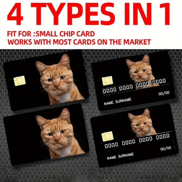 跨境搞笑宠物猫咪款信用卡个性化防水贴纸2x3.4英寸单张/套装可选