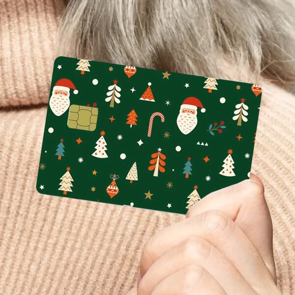 跨境圣诞款EBT 信用卡个性化防水自粘贴纸2x3.4英寸单张/套装可选