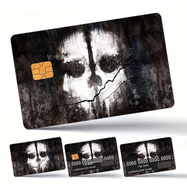 跨境新款骷髅主题款信用卡个性化防水贴纸2x3.4英寸单张/套装可选