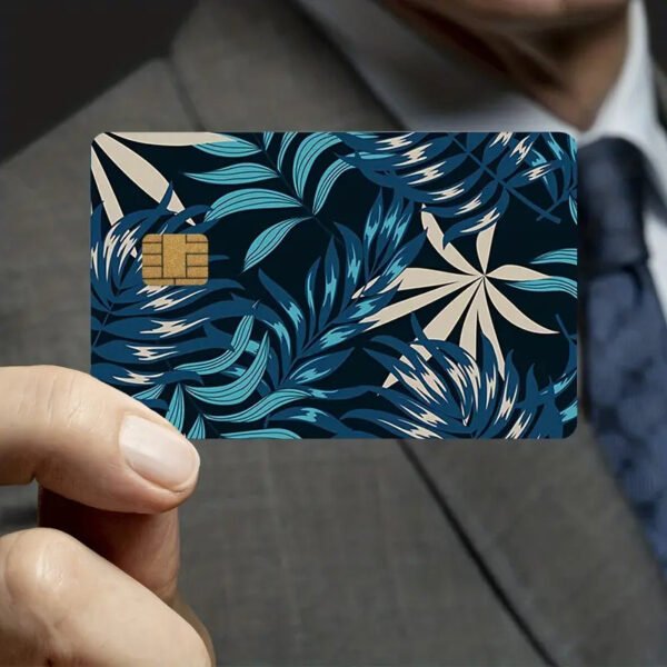 跨境花草系列信用卡个性化防水贴纸2x3.4英寸单张/套装可选