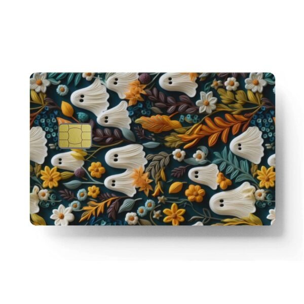 跨境新款可爱幽灵信用卡个性化防水贴纸2x3.4英寸单张/套装可选