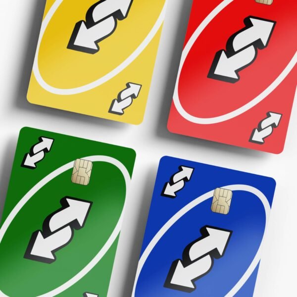 跨境UNO Reverse 信用卡个性化防水贴纸2x3.4英寸单张/套装可选