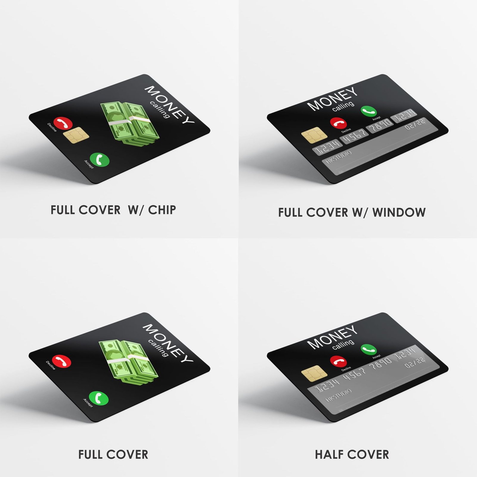 跨境Money Call 信用卡个性化贴纸防水2×3.4 英寸单张/套装可选– jinmorning.com