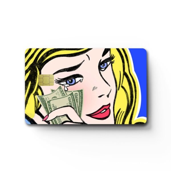 跨境新款Crying Girl信用卡个性化防水贴纸2x3.4英寸单张/套装可