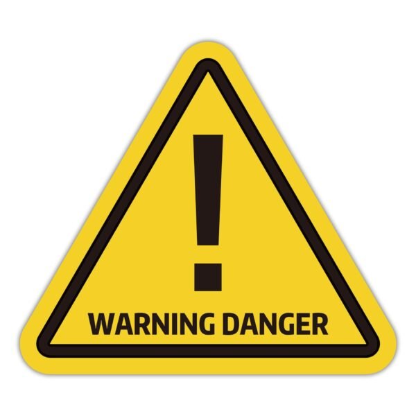跨境英文危险警告标志生产设备安全贴纸黄色三角形安全警告标志标