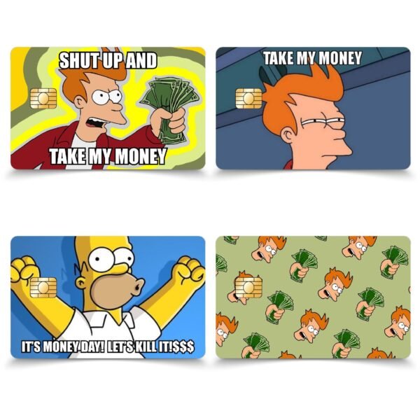 跨境辛普森搞笑系列信用卡个性化防水贴纸2x3.4英寸单张/套装可选