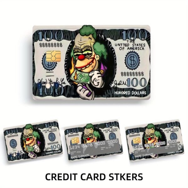 跨境搞笑小丑信用卡个性化防水贴纸2x3.4英寸单张/套装可选