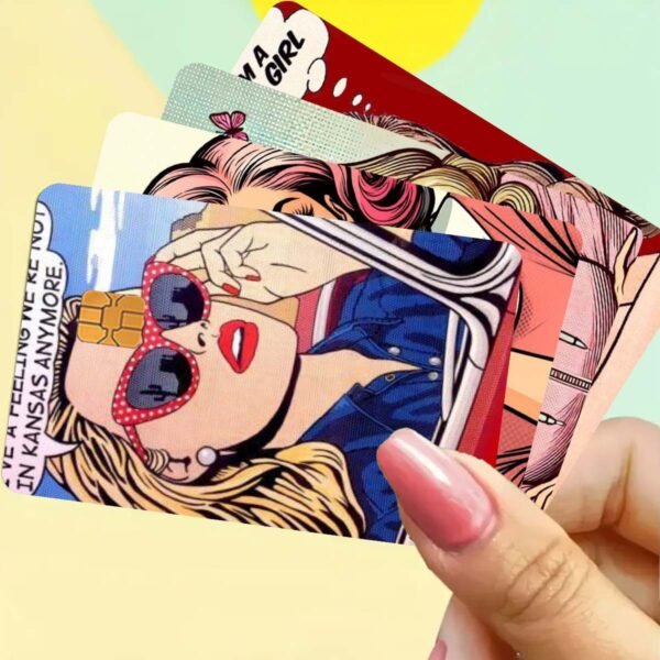 跨境四张不重复哭泣女孩系列信用卡个性化防水贴纸套装