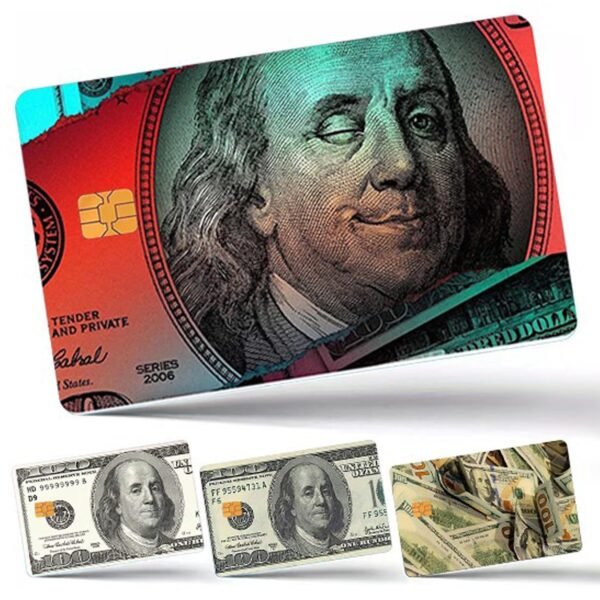 跨境富兰克林系列借记卡/信用卡防水贴纸2x3.4 英寸单张/套装可选