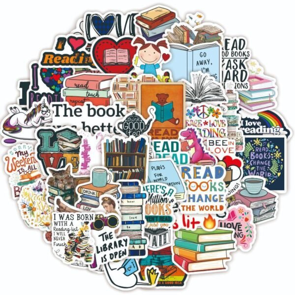 50张不重复励志语言文字读书涂鸦贴头盔水杯平板笔记本哑膜贴纸