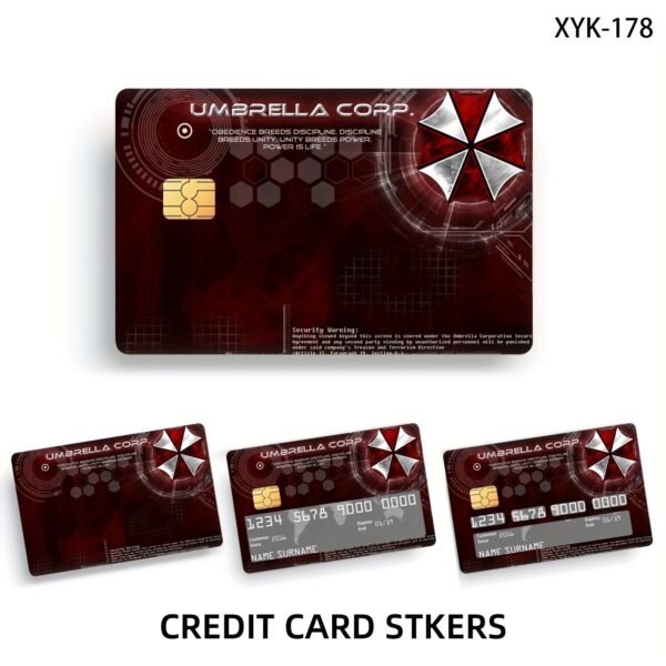 跨境保护伞公司 信用卡个性化防水贴纸2x3.4 英寸单张/套装可选