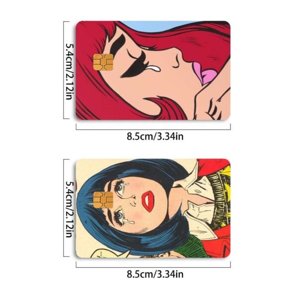 2025跨境新款四张不重复女孩系列信用卡个性化防水贴纸套装