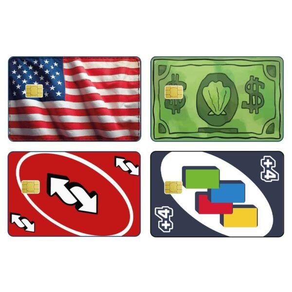 跨境新款多图套装信用卡个性化防水贴纸单张尺寸2x3.4英寸4张/套