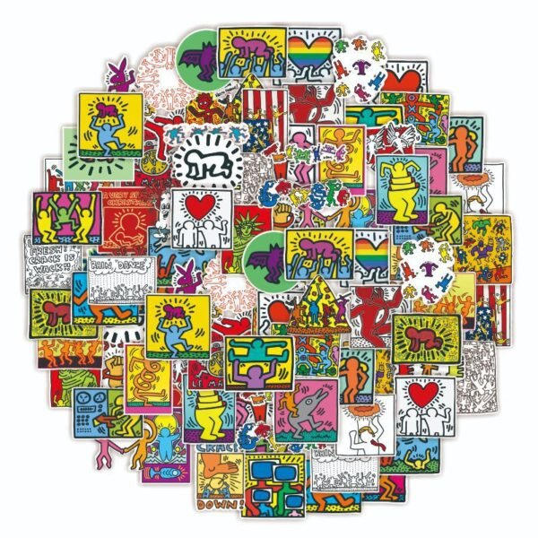 50张/包新款街头艺术涂鸦凯斯哈林行李箱贴电脑装饰个性PVC贴纸