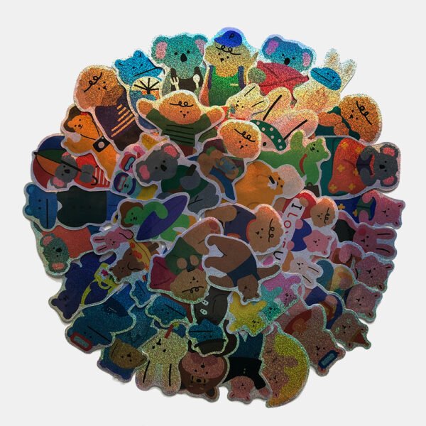 50张/包不重复镭射DK系列贴行李拉杆箱笔记本文具冰箱