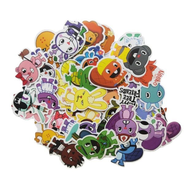 50张/包新款欢乐树哑膜贴纸  头盔笔记本拉杆箱手机涂鸦贴纸