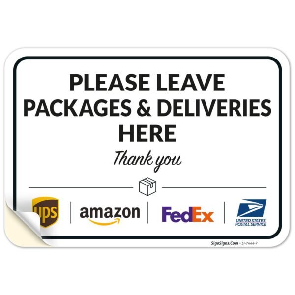 跨境北美专用包裹递送标志贴纸FedEx Amazon请送至说明贴10"x7"