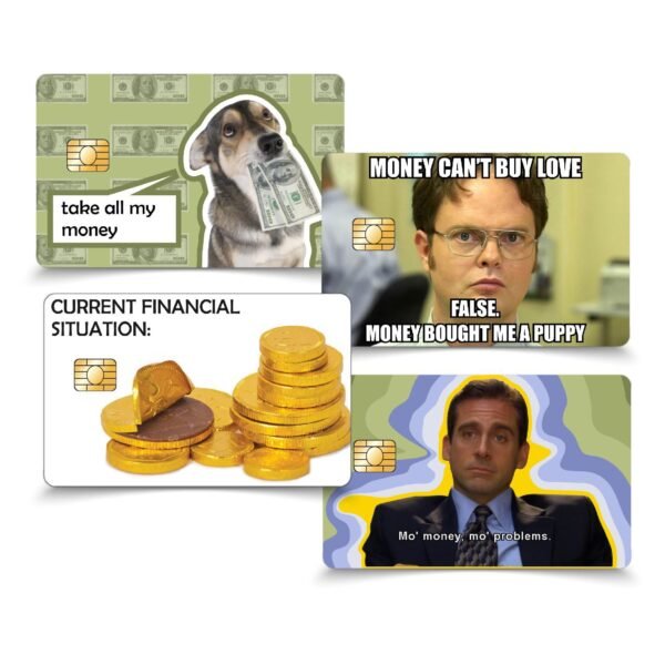 Money主题系列跨境信用卡个性化防水贴纸2x3.4英寸单张/套装可选