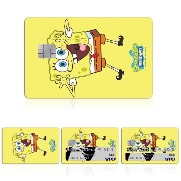 跨境信用卡个性化防水贴纸海绵宝宝系列2x3.4英寸单张/套装可选