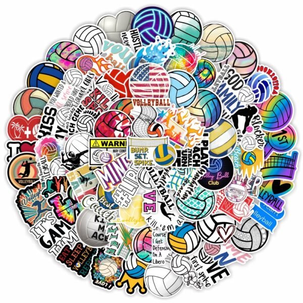 100张夏威夷海滩排球涂鸦贴纸创意笔记本拉杆箱滑板死飞吉他贴画