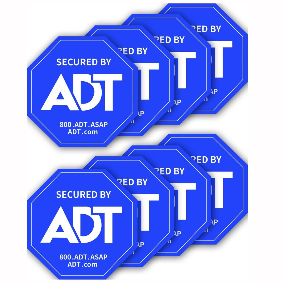 跨境警示标志贴纸 ADT 安全标志高清印刷防水材料窗户贴纸贴3"x3" - 画像 (1)