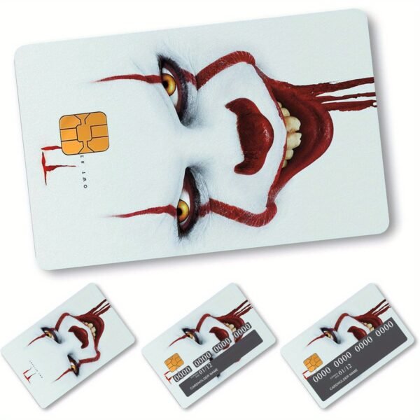 跨境新款小丑主题信用卡个性化防水贴纸2x3.4英寸单张/套装可选