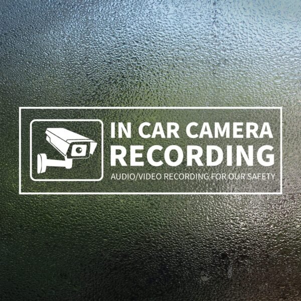 跨境车内摄像记录警示贴纸in Car Camera Recording Sticker2x6“