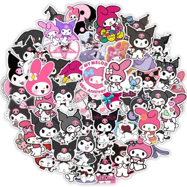 新款50张酷洛米卡哇伊动漫风可爱粉文具手机水杯搞怪动作表情贴纸