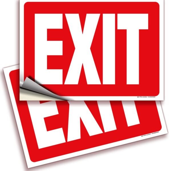 跨境 出口标志警示贴纸 EXIT  14X10 英寸高粘性 适用于商场/学校