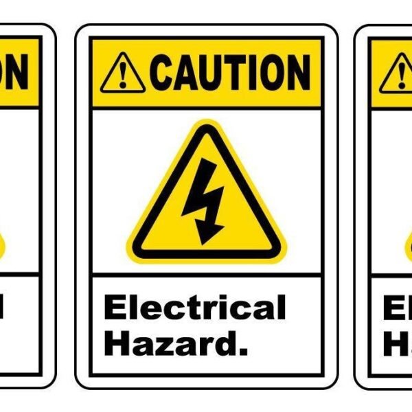 跨境专用注意 电器危险 安全警示贴纸 9x5英寸 Caution黄色警示贴