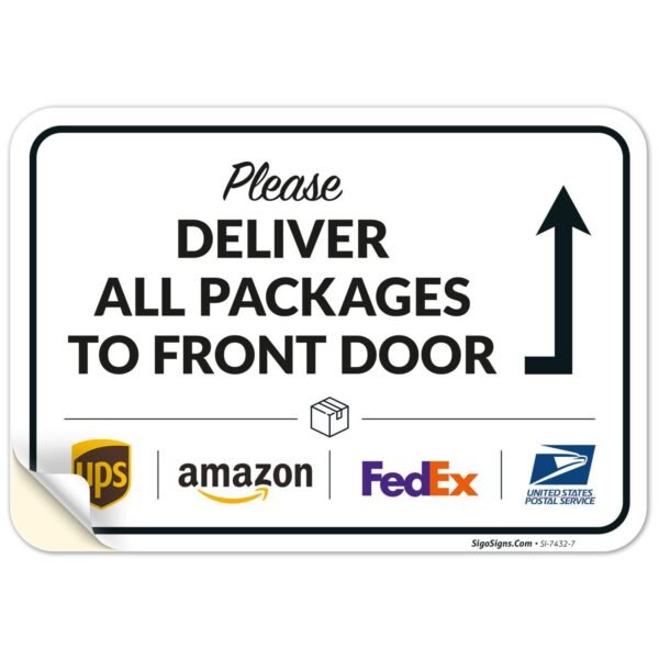 跨境美国包裹递送标志贴纸FedEx Amazon邮递说明贴右前门10"x7"