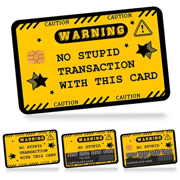 跨境新款搞笑Waring信用卡个性化防水贴纸2x3.4英寸单张/套装可选