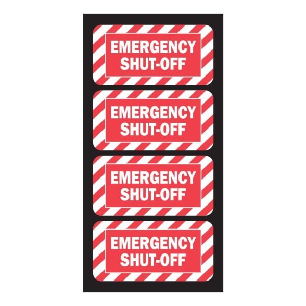 跨境紧急关闭标志/动力机械设备阀门关闭标志紧急停止贴纸2x1英寸