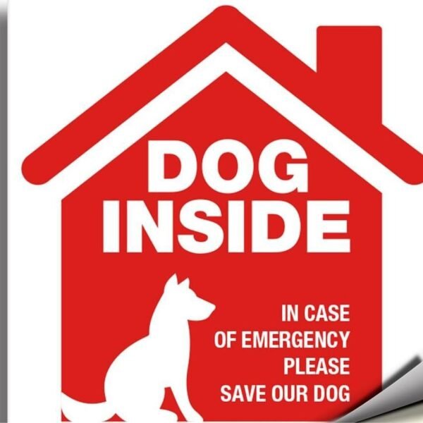 跨境Dog Inside宠物救援警示贴纸 单双面可选 5x 5 英寸