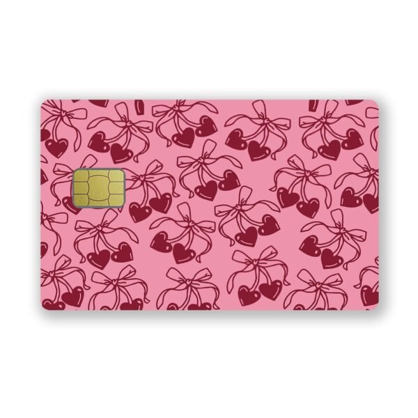 跨境新款樱桃蝴蝶结信用卡个性化防水贴纸2x3.4英寸单张/套装可选